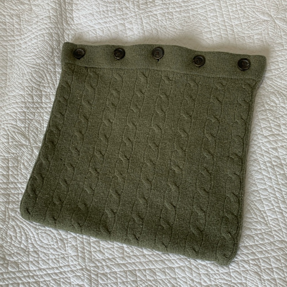 Pottery Barn Green Lambs Wool Throw Pillow Cover